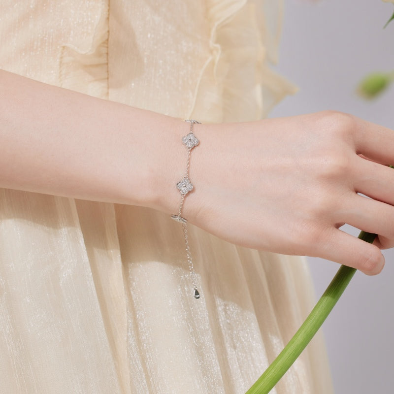 Silver Mini Clover Bracelet