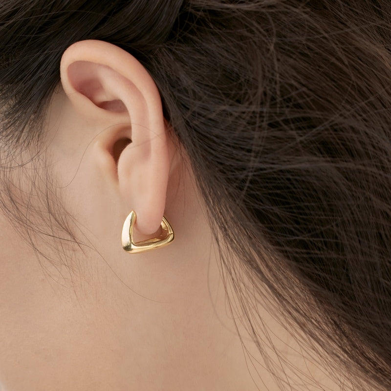 Mini Chunky Trapezoid Hoops