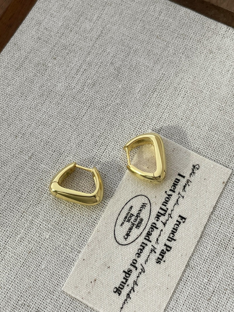 Mini Chunky Trapezoid Hoops