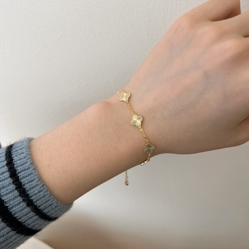 Gold-Plated Clover Bracelet