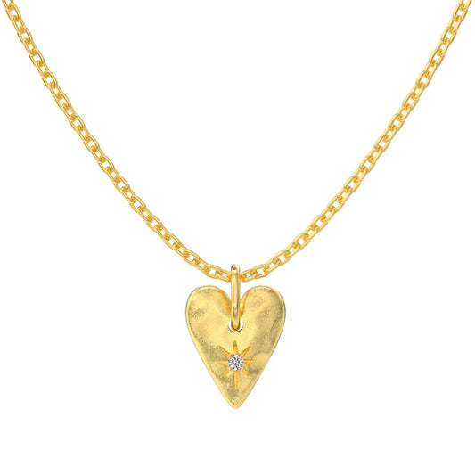 Golden Heart Charm Necklace