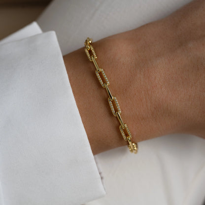 Diamond Paperclip Bracelet