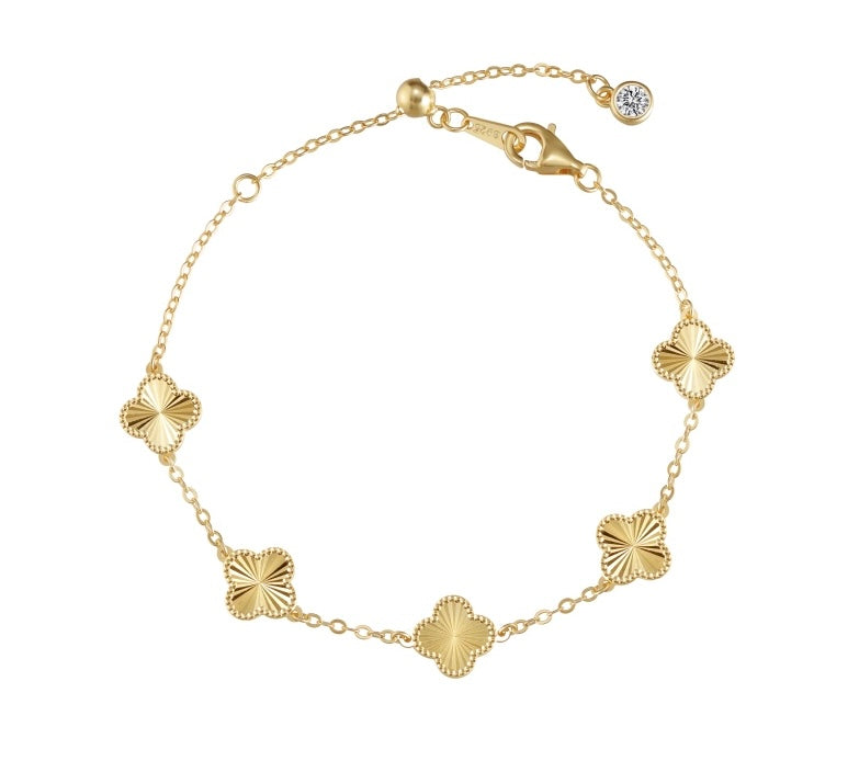 Gold-Plated Clover Bracelet