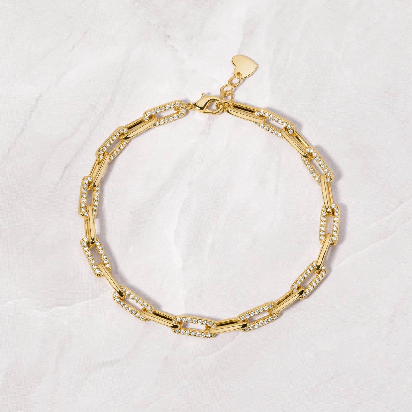 Diamond Paperclip Bracelet