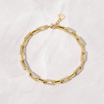 Diamond Paperclip Bracelet