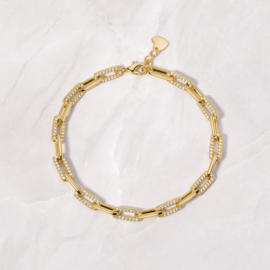 Diamond Paperclip Bracelet