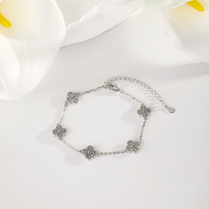 Silver Mini Clover Bracelet