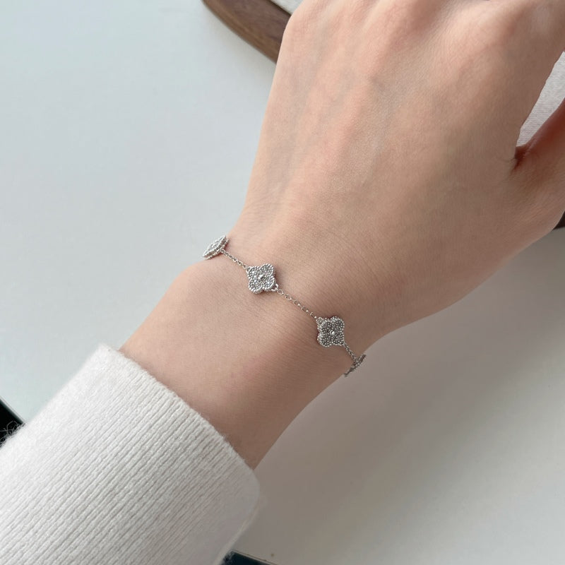 Sterling Silver Clover Bracelet